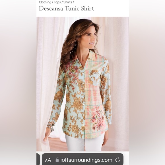 Womens size M(10-12) blouse from Soft Surroundings NWT - Picture 2 of 6